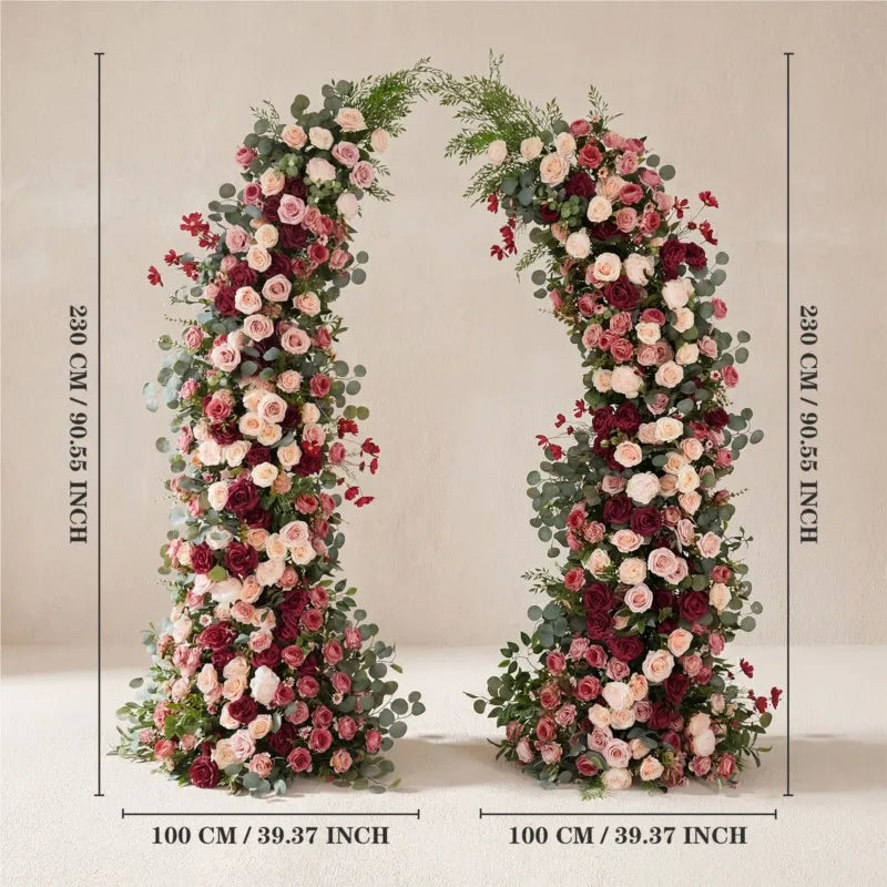 Romantic Rose & Eucalyptus Wedding Arch Floral Arrangement
