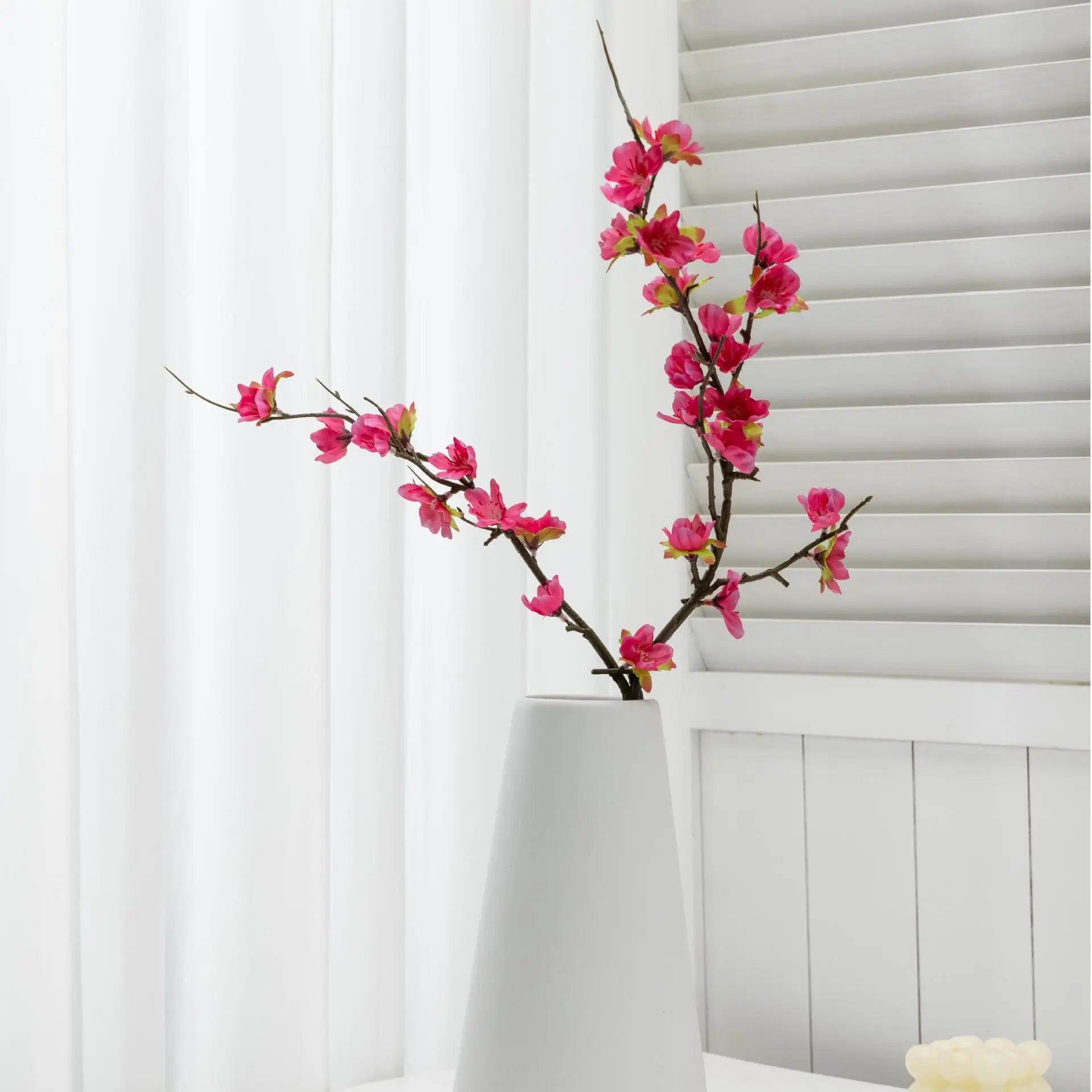 Peach Blossom Floral Branch Stem