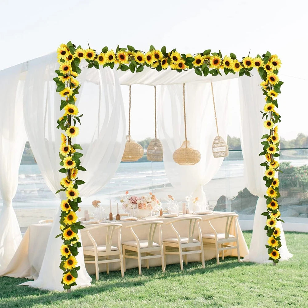 Sunflower Garland Vine Wedding Party Decoration