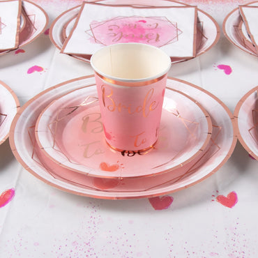 Bachelorette Party pink Bride To Be Party Disposable Tableware Plates Napkins Bridal Shower Gift Wedding Decoration hen party