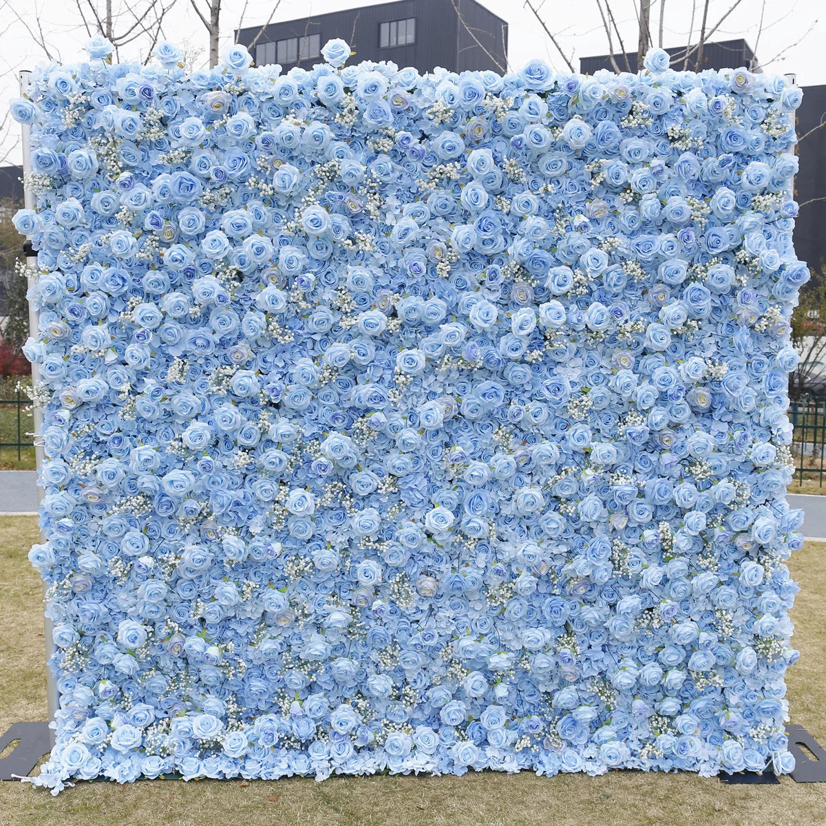 Pink Cloth Flower Wall Rose Hydrangea Backdrop