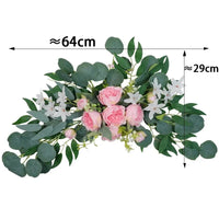 Artificial Wedding Arch Flowers Boho Red Rose Eucalyptus Garland Drape