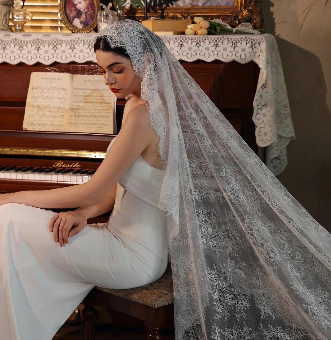 Vintage Lace Chapel Bridal Veil