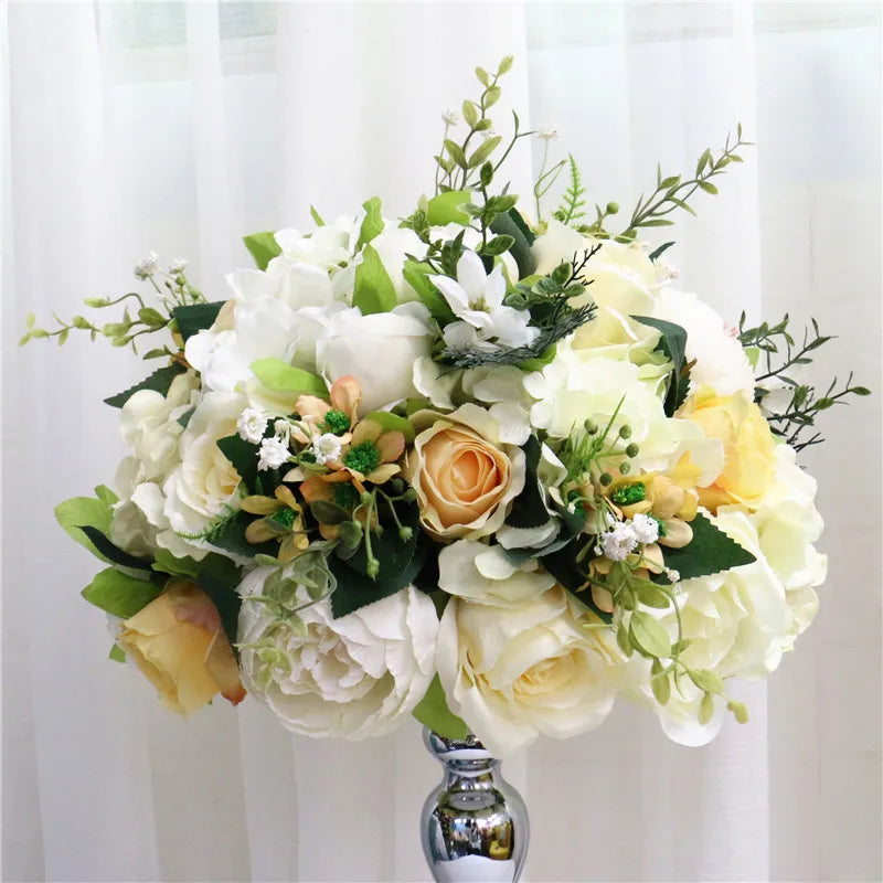 Silk Floral Ball Centerpieces — 35cm, 45cm & 50cm, Multiple Colors and Designs