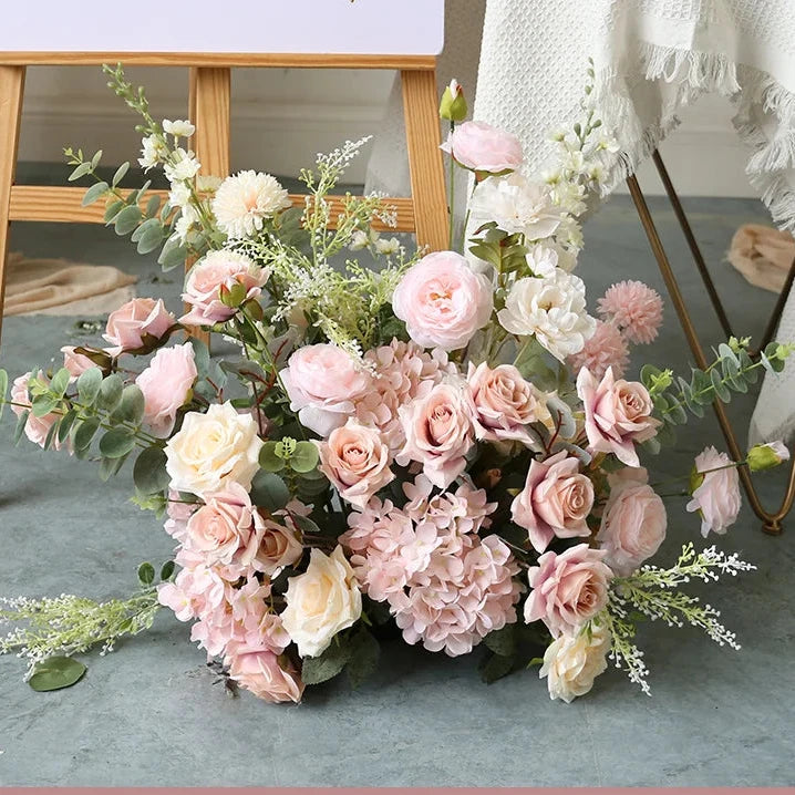 Vintage Pink Floral Arrangement for Wedding and Home Décor