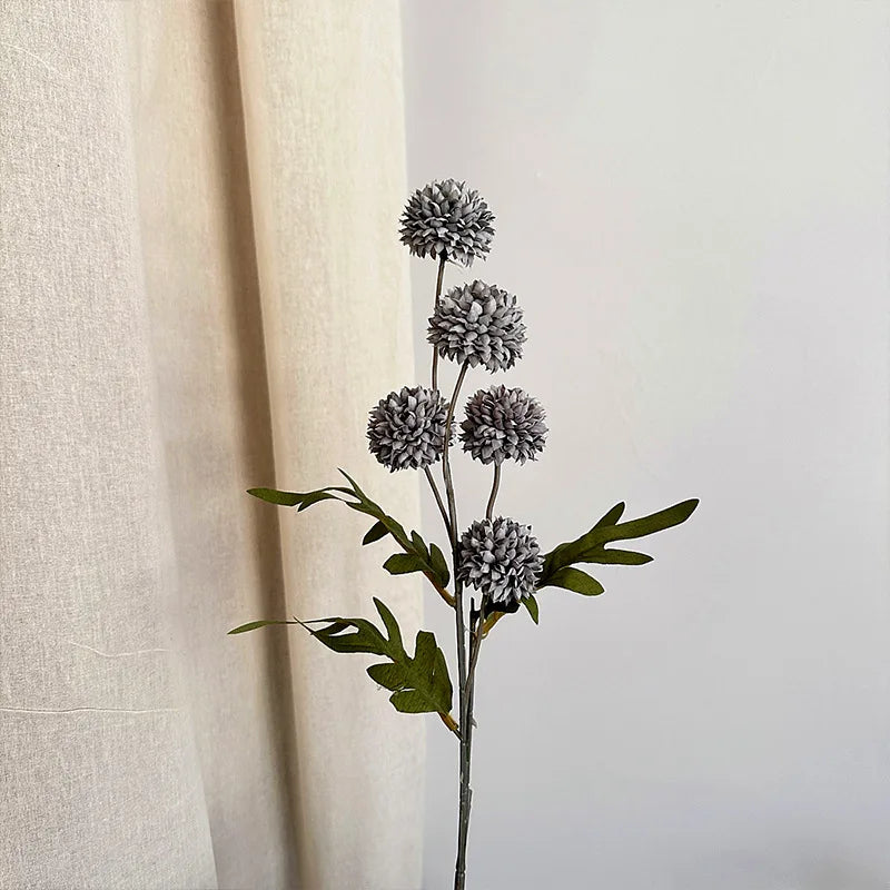 Silk Chrysanthemum Ball Flower Stem