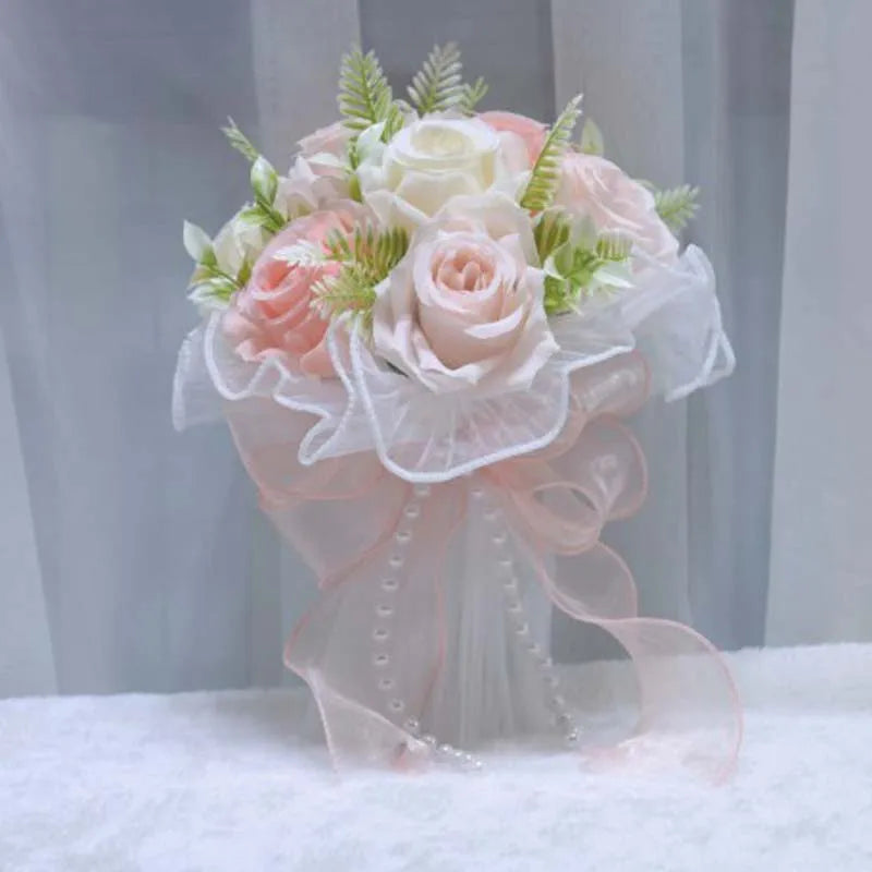Bridal Throw Bouquet/Flower Girl Bouquet/Bridesmaid Bouquet Set