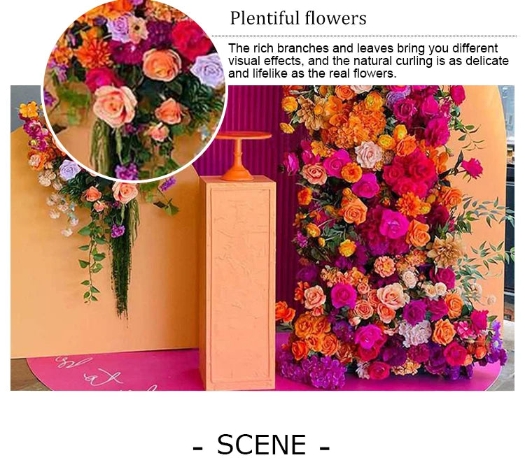 Rose Flower Row Wedding Table Runner Decoration
