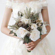 Cream Silk Rose Bridal Bouquet