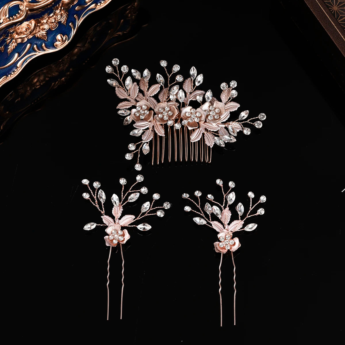 Crystal Rose Bridal Hair Comb