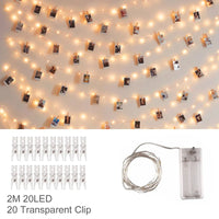 Rustic Wedding Decoration Photo Clip Fairy String Light Birthday Party Decor Kids Gifts Wedding Bride To Be Party Supplies