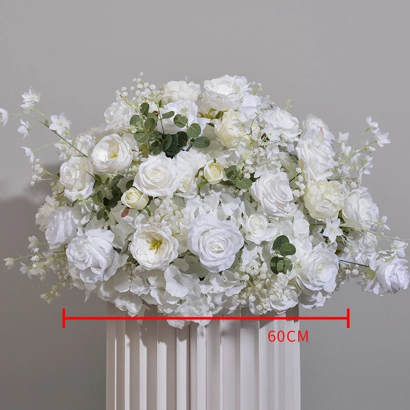 Elegant White Rose and Baby's Breath Flower Ball Decor