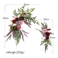 Large 2Pcs Artificial Flower Swag Floral Swag Garland Wedding Arch Flowers Kit for Sign Rustic Artificial Floral Swag Arch Decor