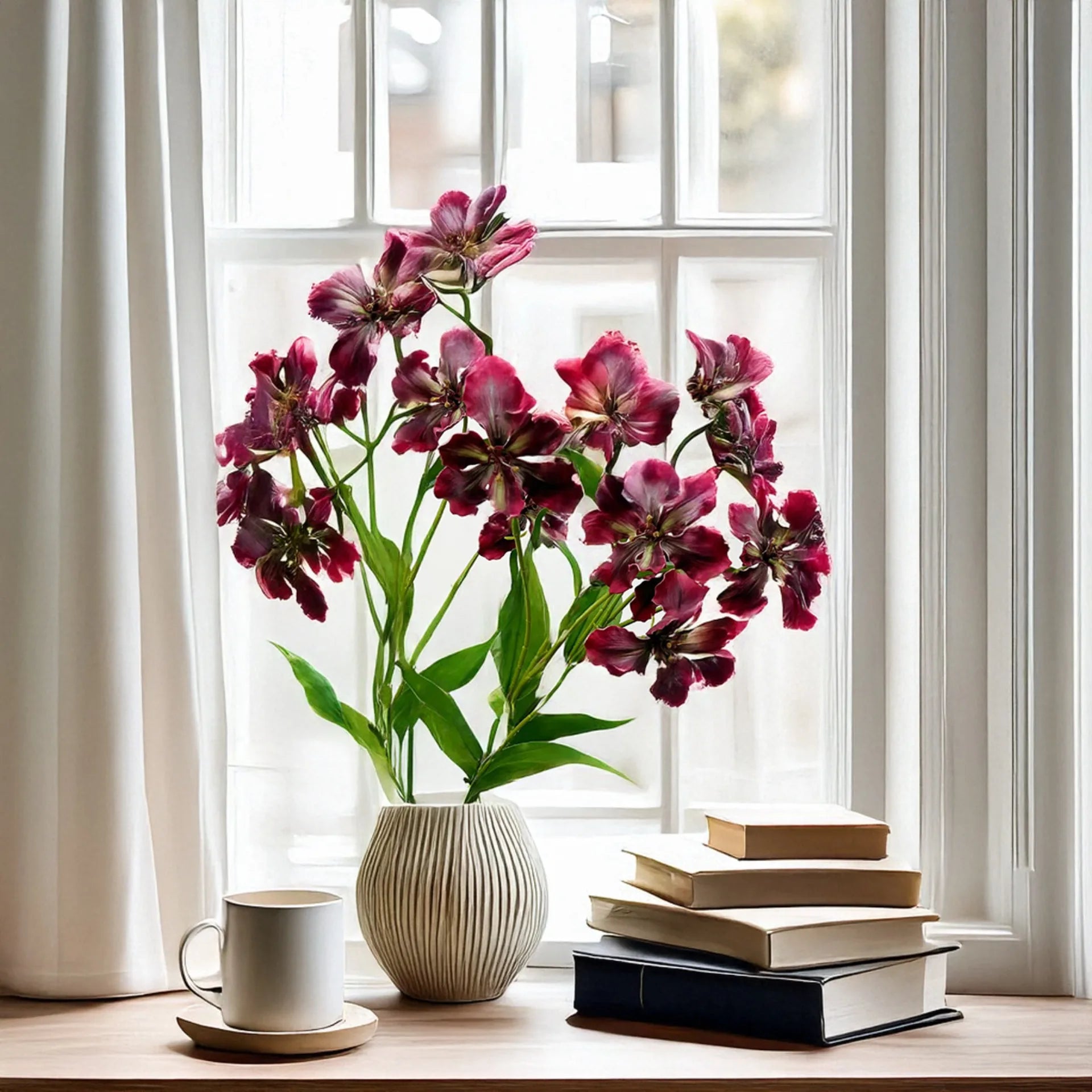 Elegant Iris Floral Display Stem