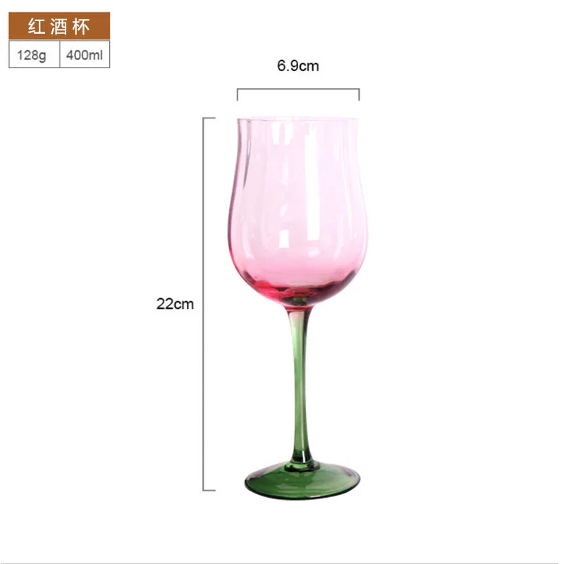 Creative Medieval Cocktail Wine Glasses Hand-Blown Gradient Dense Edge