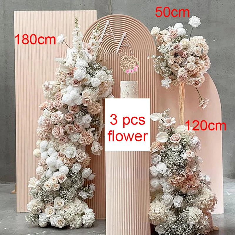 Rose Flower Row Wedding Table Runner Decoration