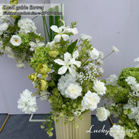 White Green Flowers Wedding Decoration Artificial Flowers Floral Backd