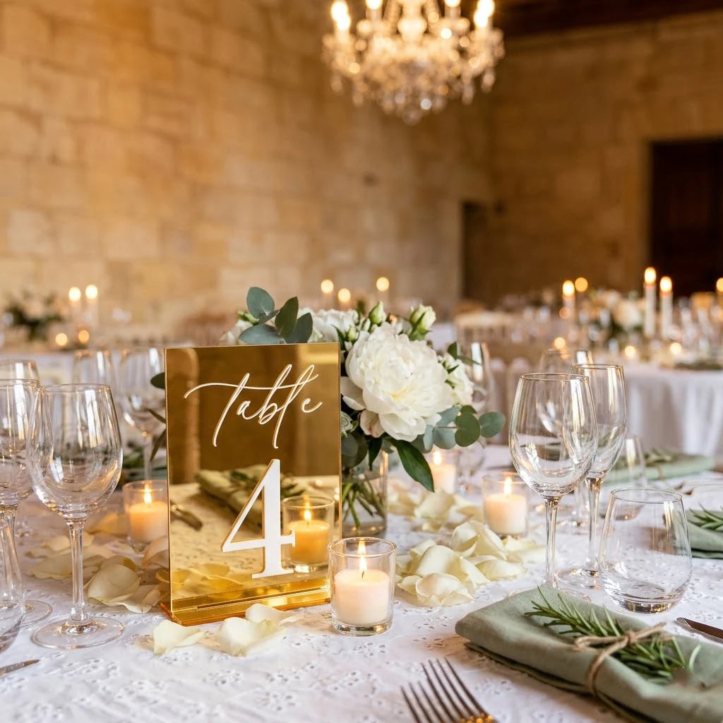 Gold Acrylic Table Numbers