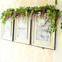 2pcs 7ft Artificial Silkflower Wisteria Blossom Vine Flower Wreath Garland Wedding Home Decoration Wedding Arch Floral Decor