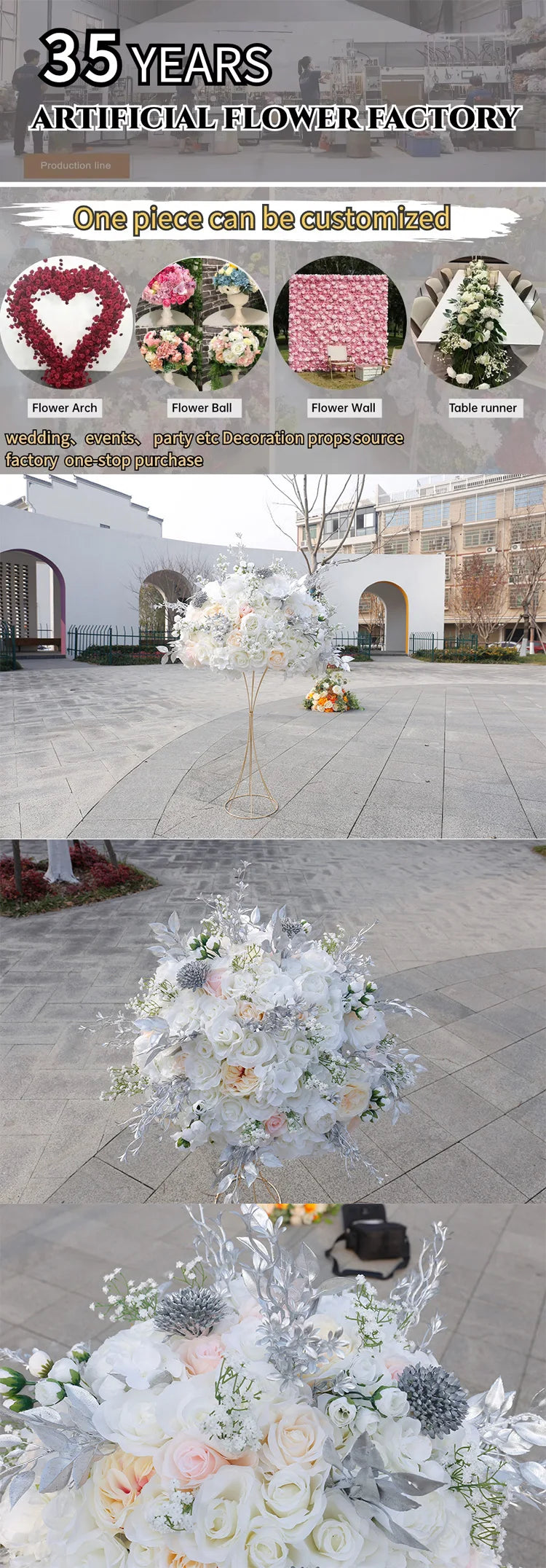 Premium Rose Floral Ball Wedding Table Decor