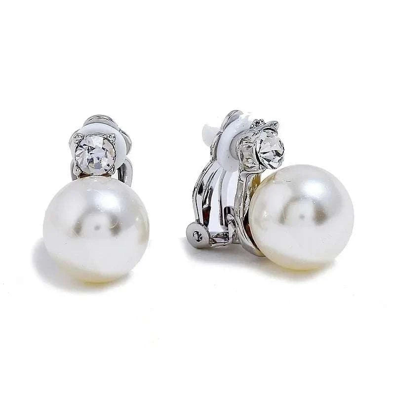 Korean Imitation Pearls Fake Piecring Ear Ring For Women Girl Trendy C