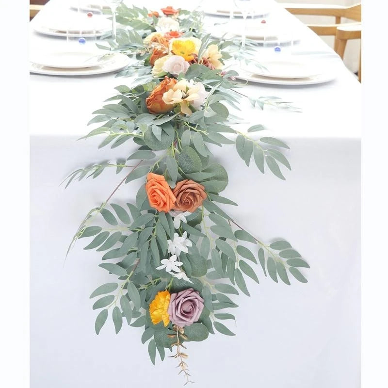 Champagne Floral Rattan Garland Decor