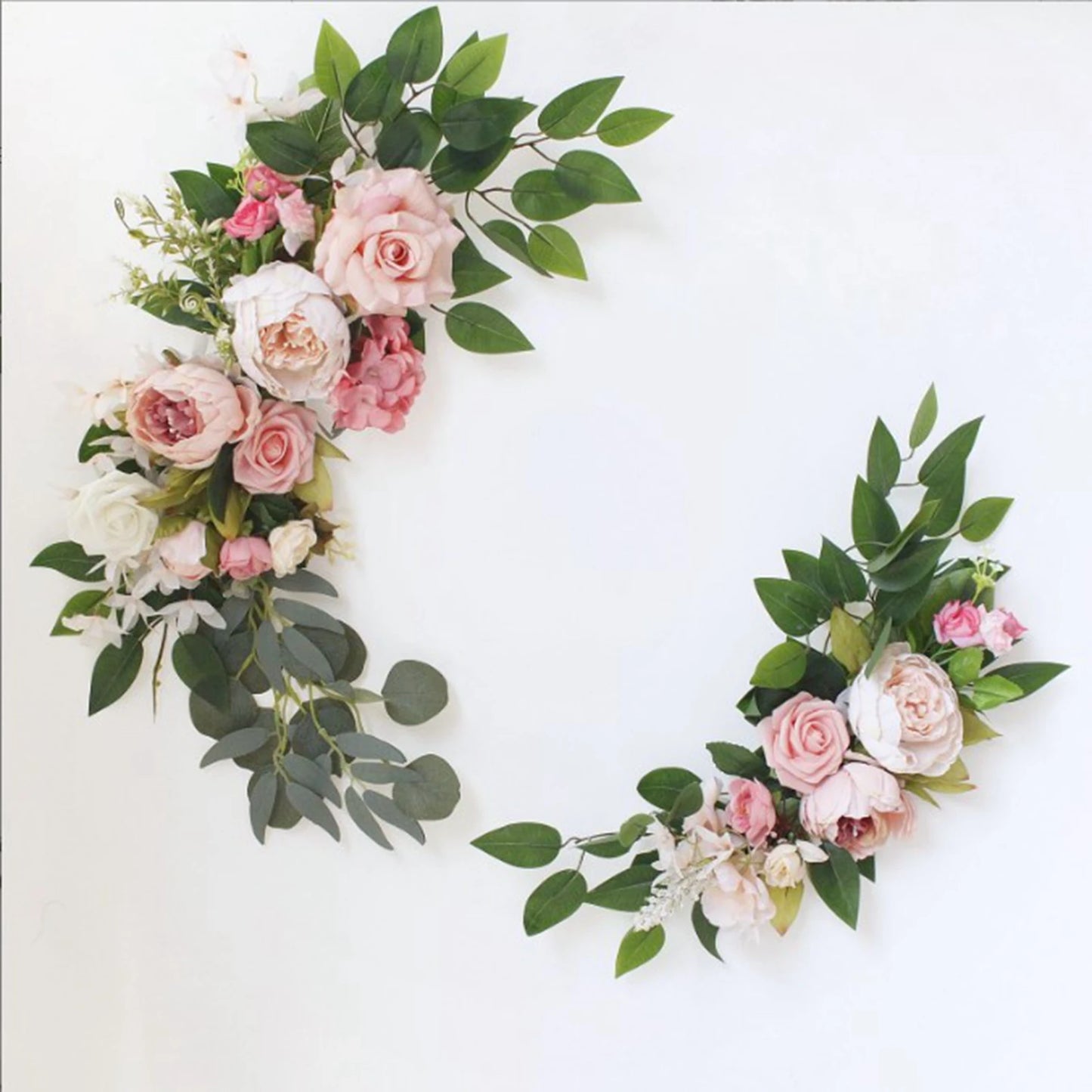 Large 2Pcs Artificial Flower Swag Floral Swag Garland Wedding Arch Flowers Kit for Sign Rustic Artificial Floral Swag Arch Decor