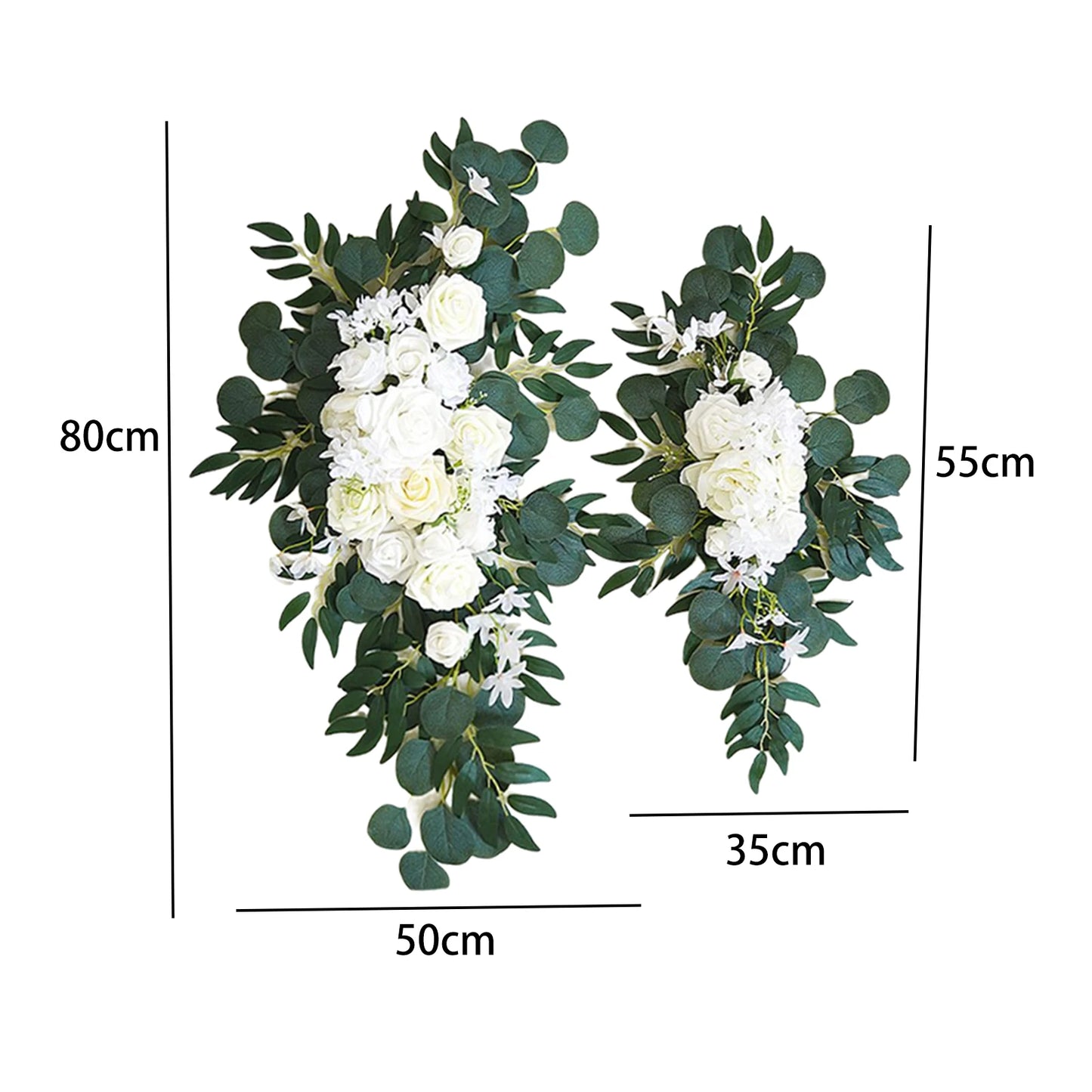 Large 2Pcs Artificial Flower Swag Floral Swag Garland Wedding Arch Flowers Kit for Sign Rustic Artificial Floral Swag Arch Decor