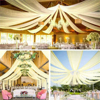 Wedding Arch Drape Roof Ceiling Decor Sheer Chiffon Tulle Curtain Drap