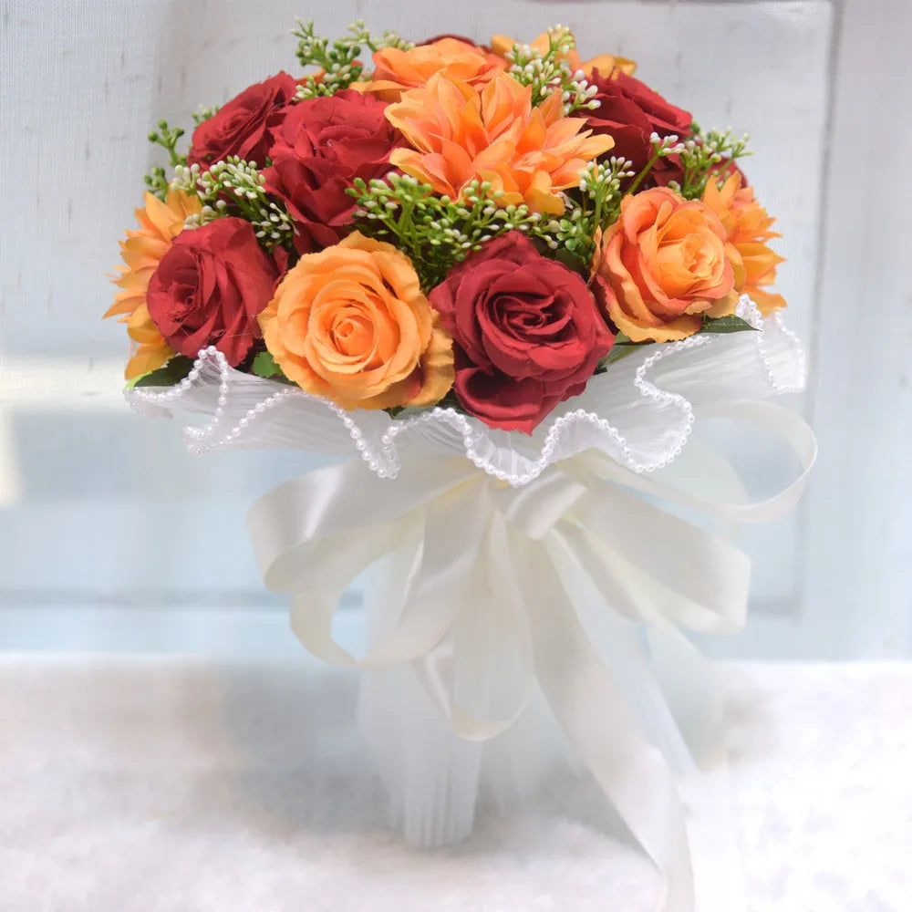 Rose Bouquet - Bridal Toss or Flower Girl Bouquet