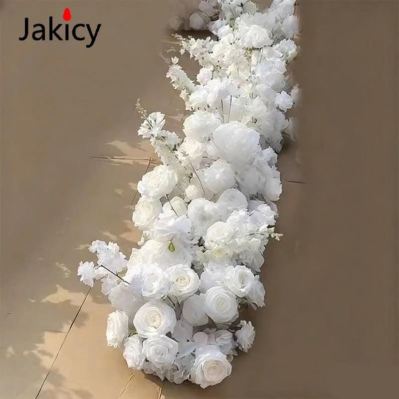 Artificial Rose Flower Row Backdrop Decor Piece