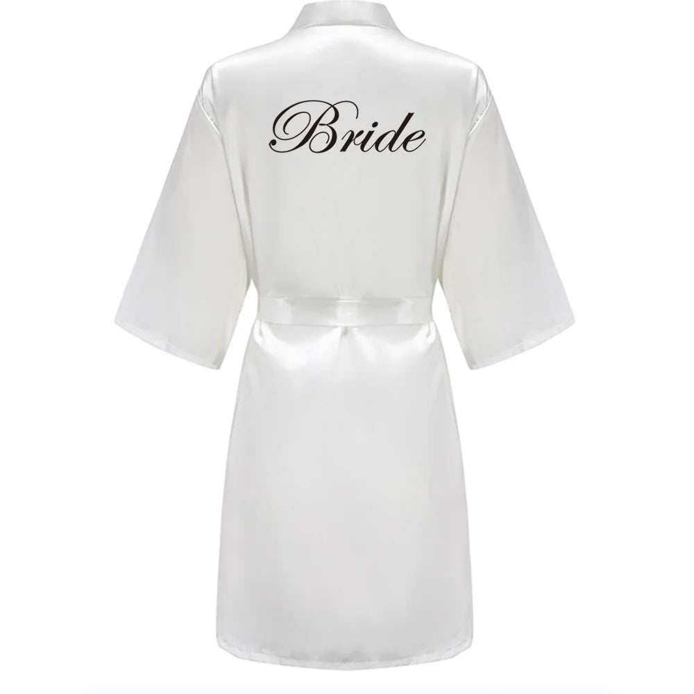 Light Blue Women's Satin Robe for the Wedding Party