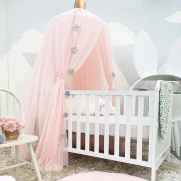 Mosquito Net Hanging Tent Star Decoration Baby Bed Crib Canopy Tulle C