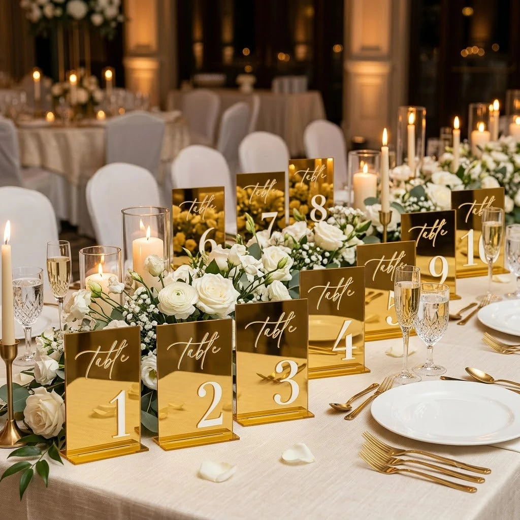 Gold Acrylic Table Numbers