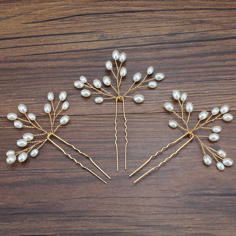 Delicate Pearl Bridal Hair Pins – Gold & Silver Wedding Hair Accessories