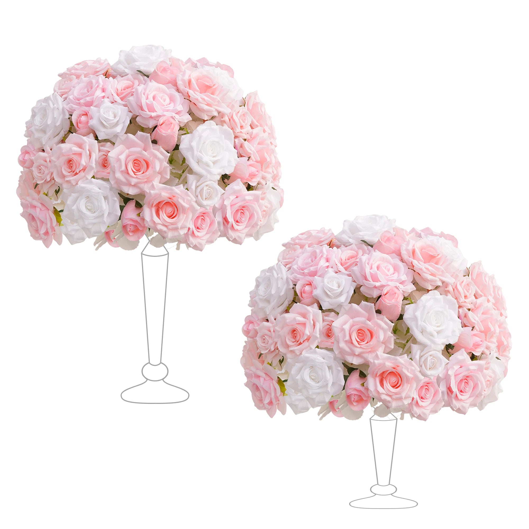 Baby Pink and White Table Flower Centerpieces