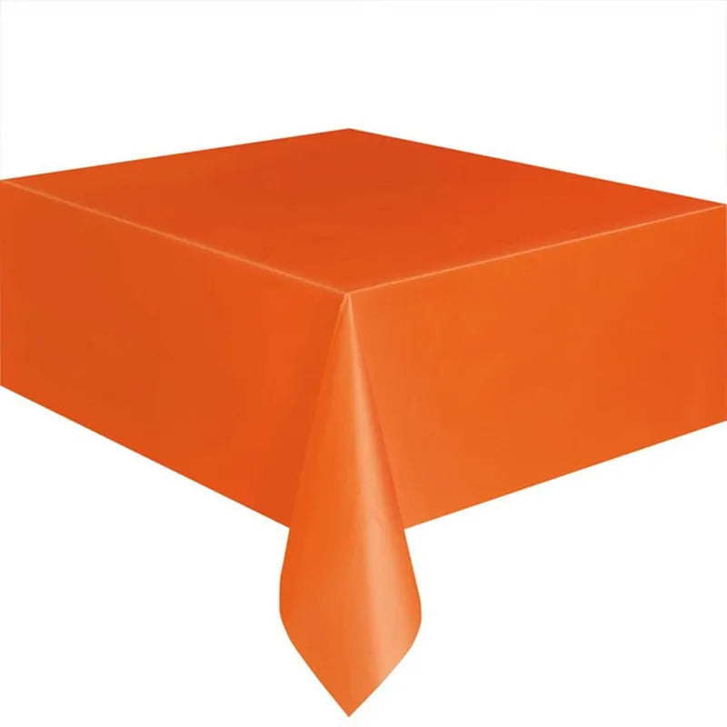 Plastic Table Cloth 54" x 72", Disposable Tablecloths Rectangle Table Cover, Plastic Table Cloths for Parties