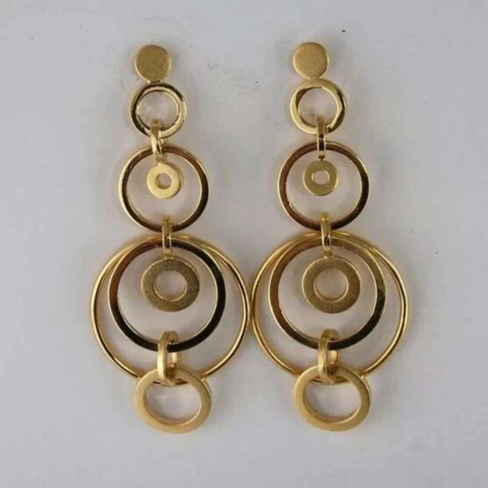  New Geometric Gold Color Hoops Hollow  Earrings For Women Fashion Jew