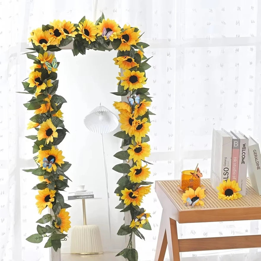 Sunflower Hanging Floral Vine Garland