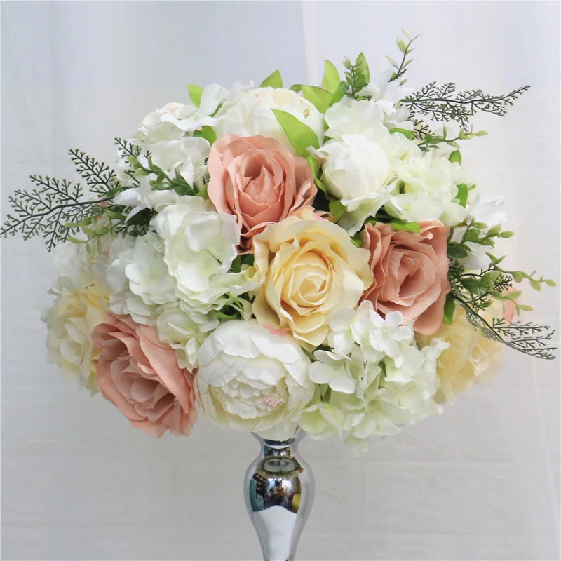Silk Floral Ball Centerpieces — 35cm, 45cm & 50cm, Multiple Colors and Designs