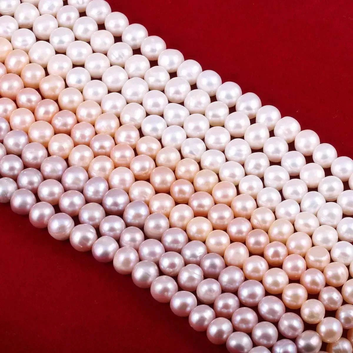 Natural Freshwater Pearls Beaded Non nuclear Round Shaped Beads For Je