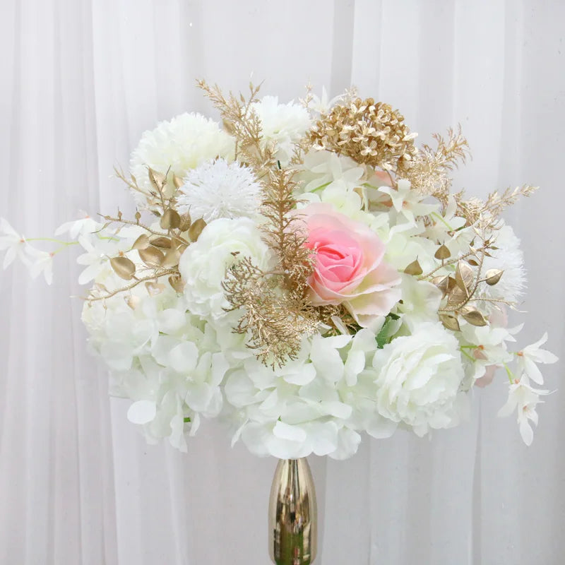 Boho Rose & Hydrangea Wedding Floral Arrangement – 4 Colors