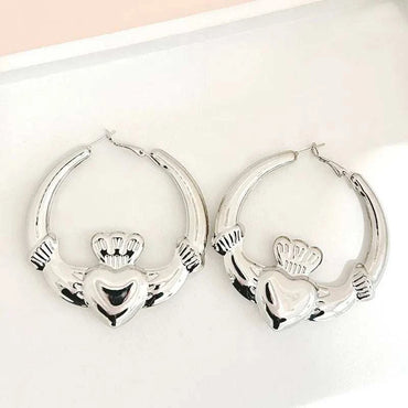 New Style Gold Color Heart Hoop Earring Women Girls Gifts Simple Fashi
