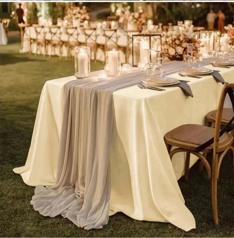 Elegant Satin Tablecloth Rectangle Wedding Table Cover