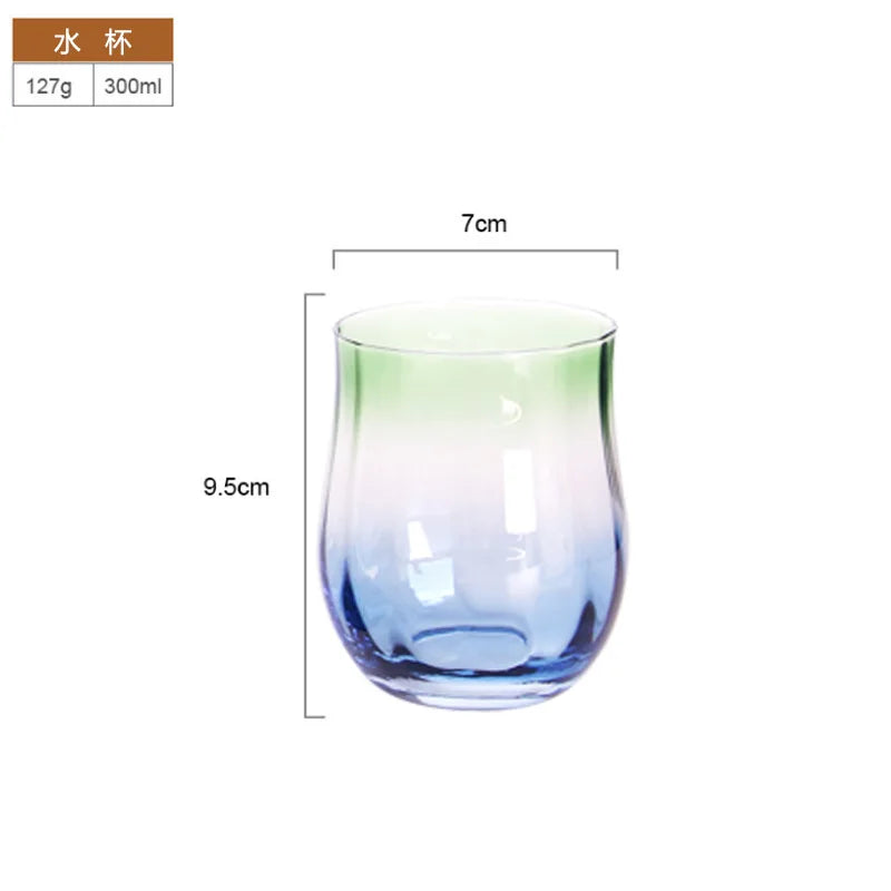 Creative Medieval Cocktail Wine Glasses Hand-Blown Gradient Dense Edge