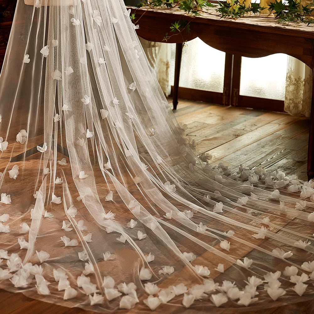 Cathedral 3D Floral Bridal Veil