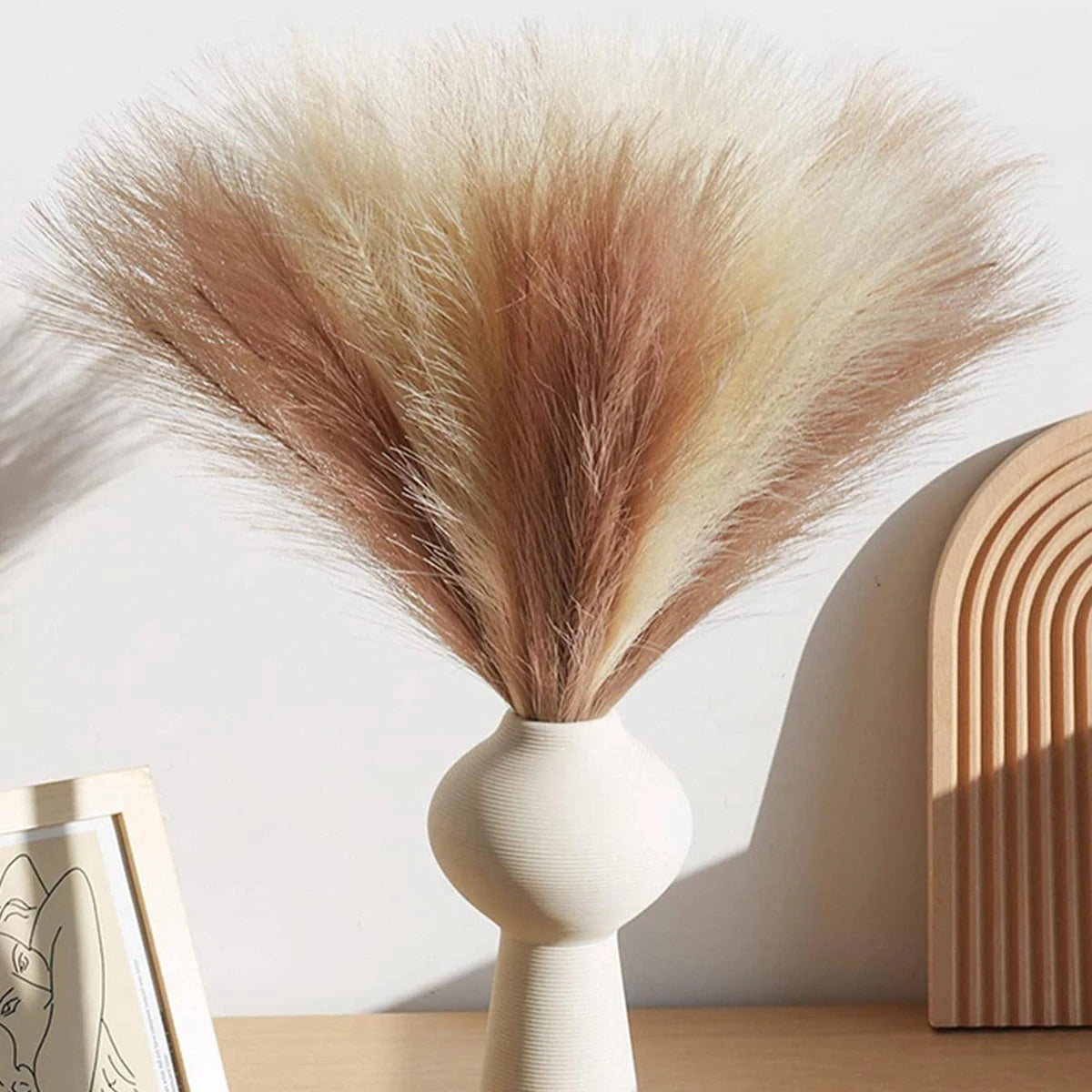 Natural Pampas Grass Artificial Decor Bundle Set
