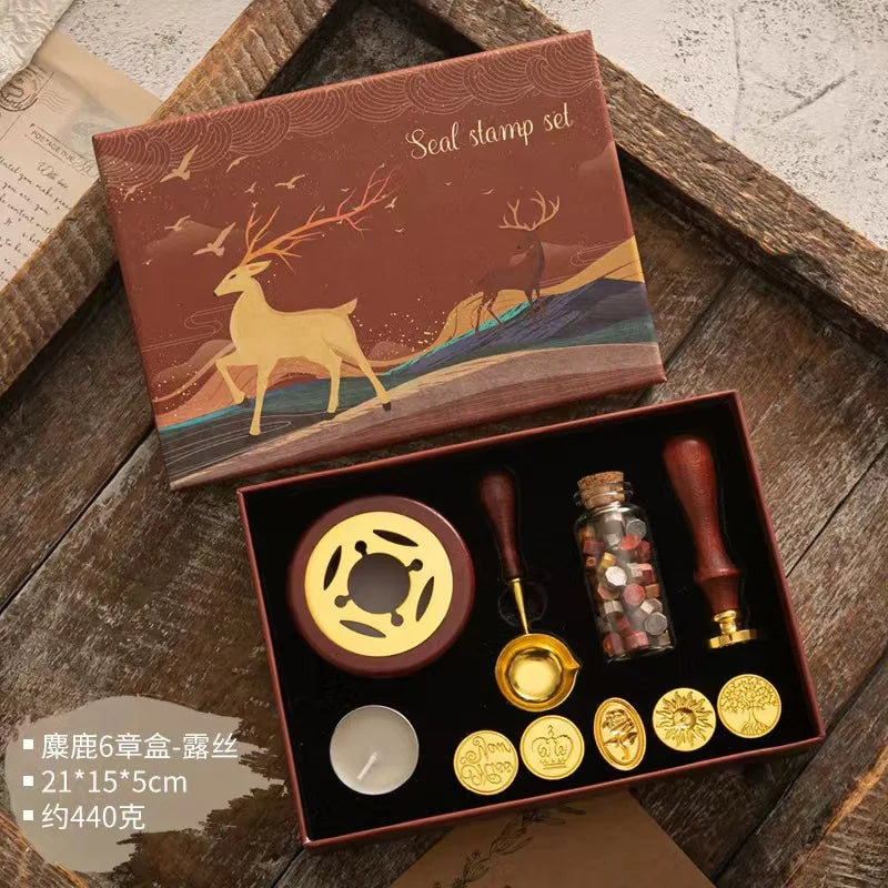 Vintage Wax Seal Stamp Kit With Sealing Wax