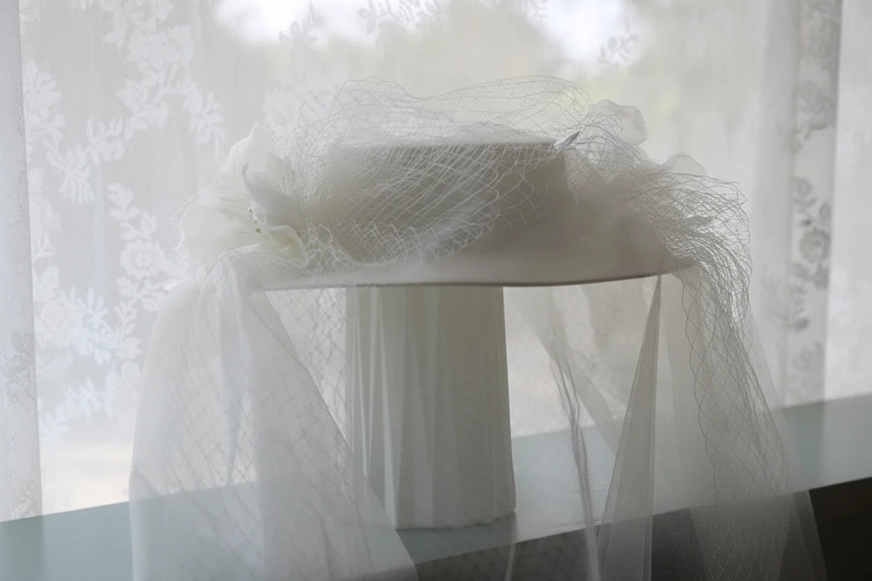 Vintage Floral Bridal Felt Hat
