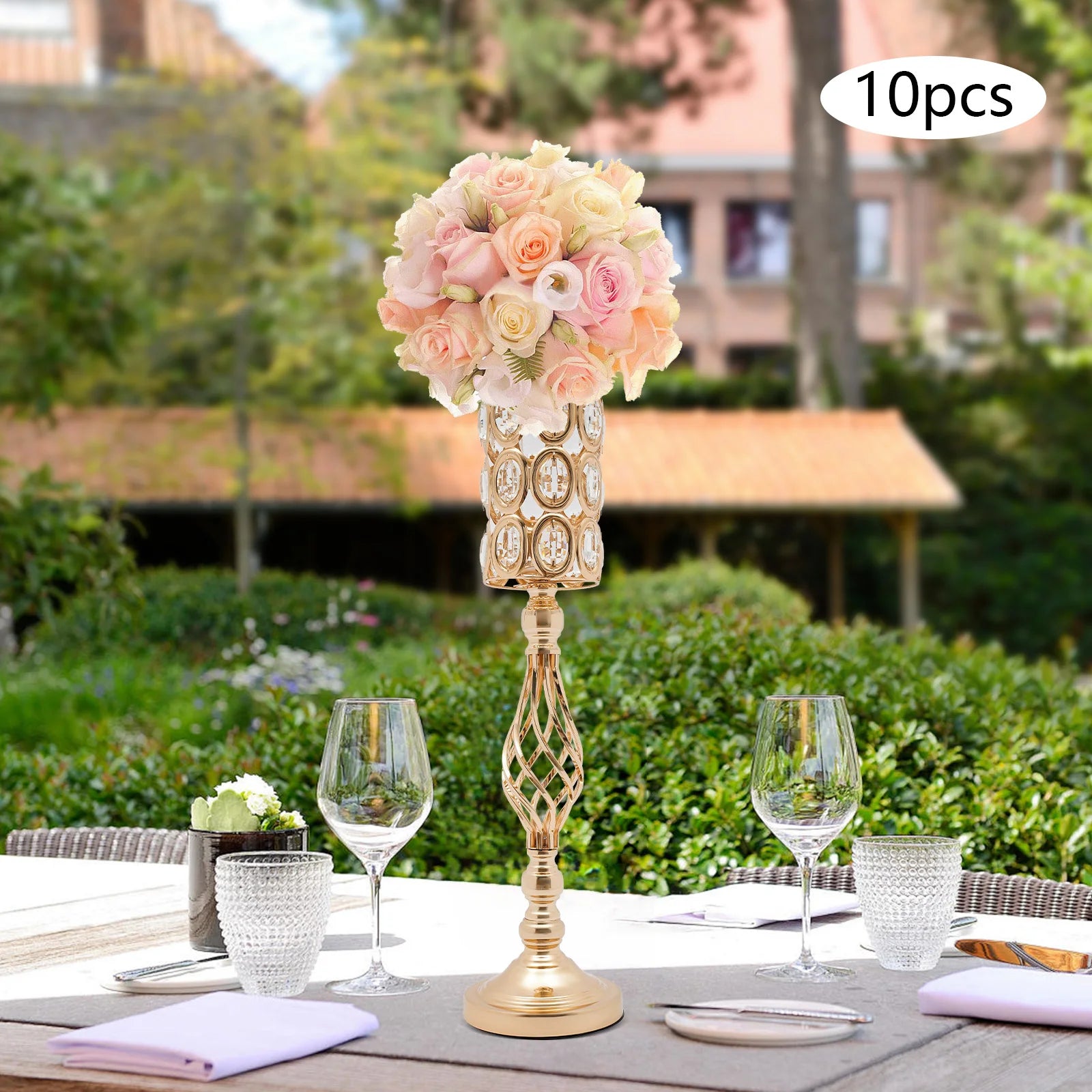 Elegant Wedding Flower Vases, 10-Piece Set